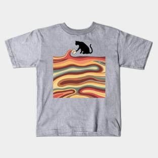 Rainbow cat 1 milk drop Kids T-Shirt